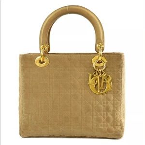 Vtg Christian Dior Lady Bag, beige